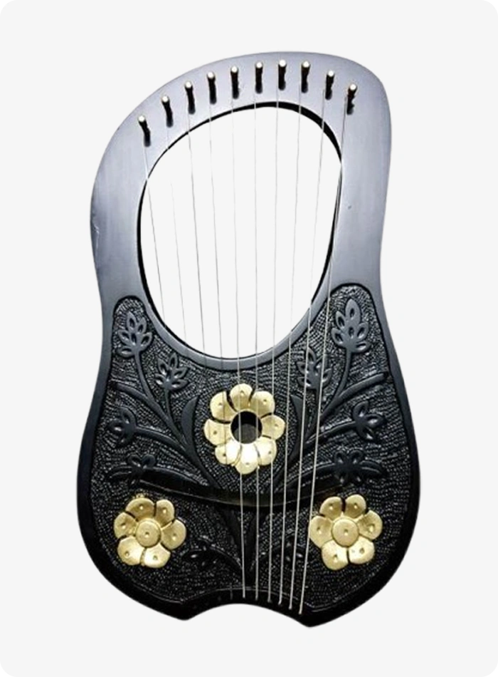 10 Metal String Golden Flower Lyre Harp