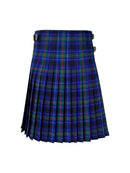 Blue plaid kilt on a white background