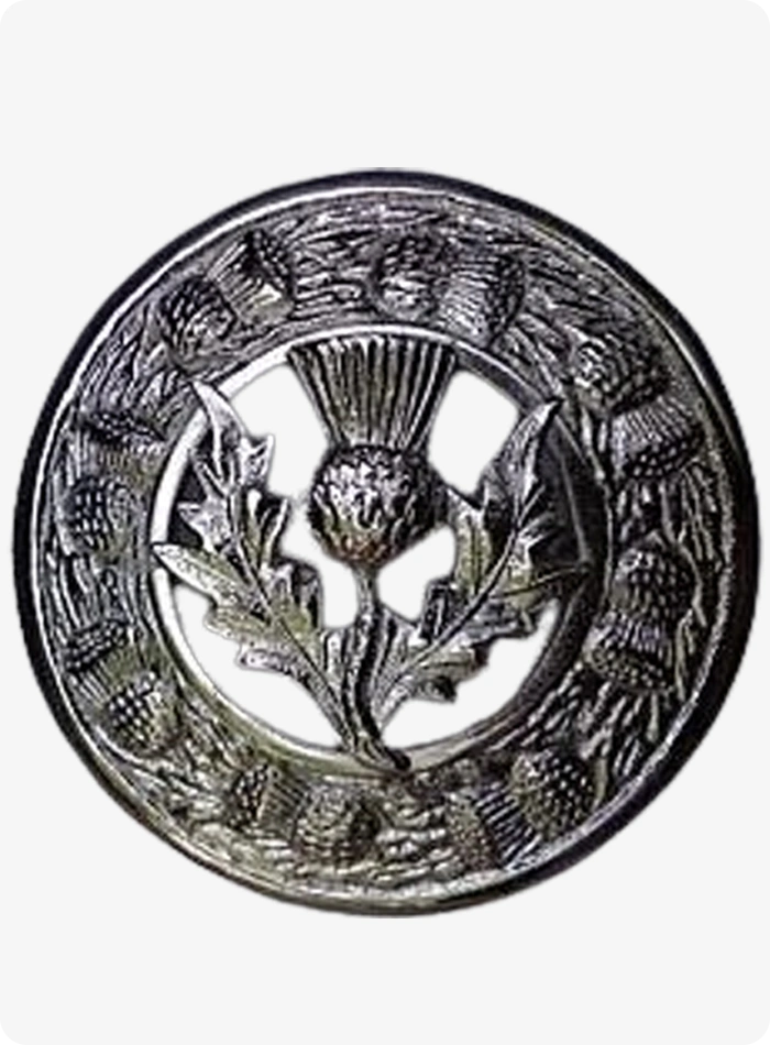 Antique Thistle Plaid Brooch