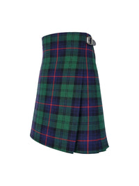 Green plaid kilt with a belt on a white background