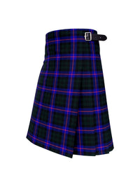 Plaid kilt with a belt on a white background