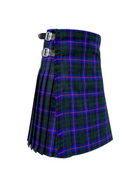 Plaid kilt with a belt on a white background