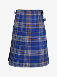 Blue plaid kilt on a white background