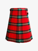 Red and green plaid kilt on a white background