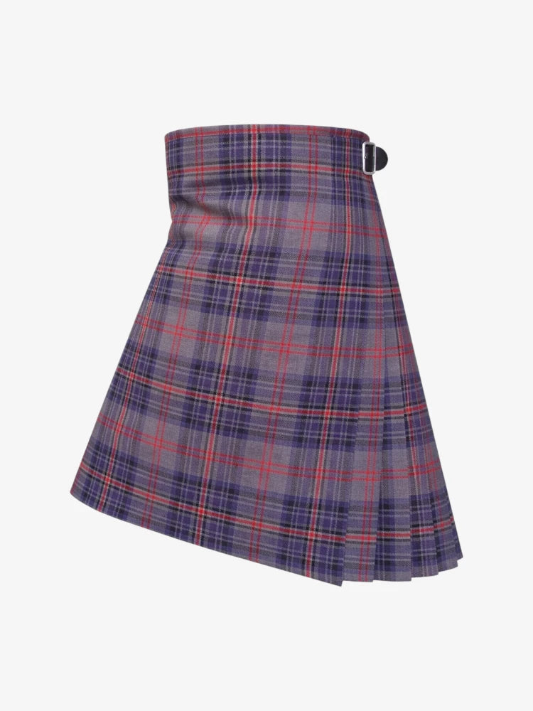 Plaid kilt with a belt on a white background
