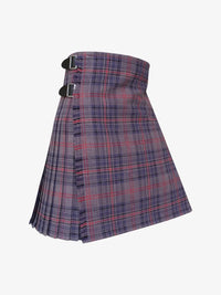 Plaid kilt with a belt on a white background