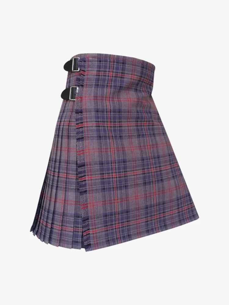 Plaid kilt with a belt on a white background