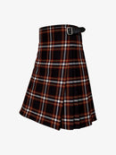 Plaid kilt with a belt on a white background