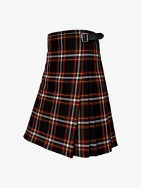 Plaid kilt with a belt on a white background