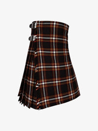 Plaid kilt with a belt on a white background