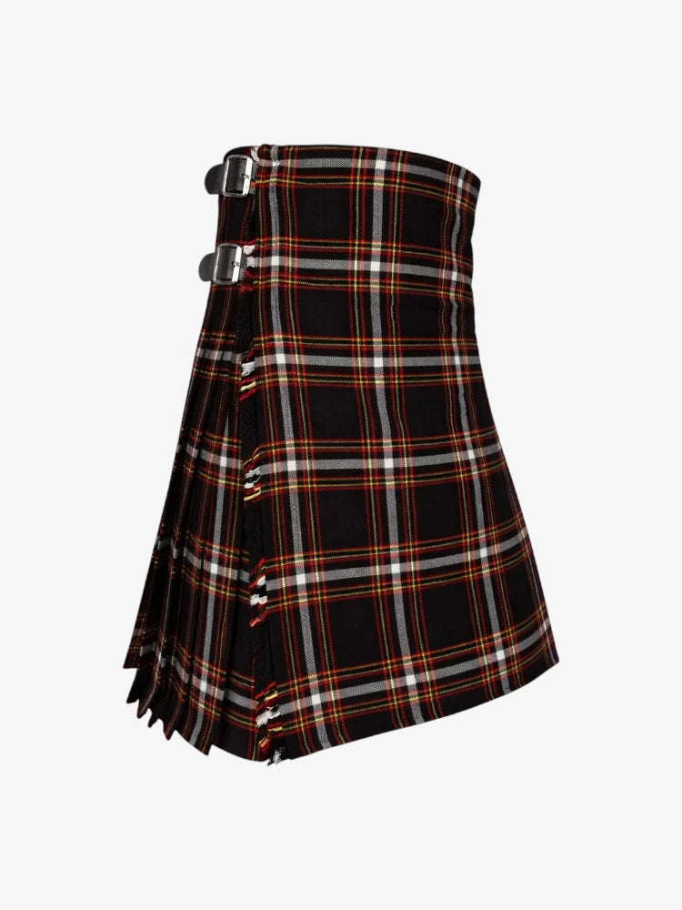 Plaid kilt with a belt on a white background