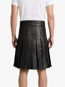 Black Leather Utility Kilt Back 
