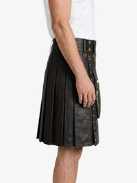 Black Leather Utility Kilt Right