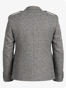 Gray textured blazer on a white background