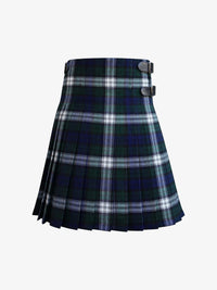 Plaid kilt with a black belt on a white background