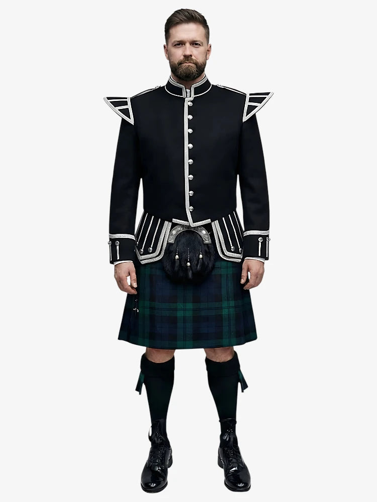 Black Watch Tartan Doublet Kilt Outfit
