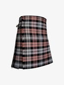 Plaid kilt with a visible buckle on a white background