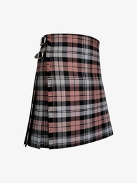 Plaid kilt with a visible buckle on a white background