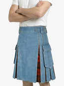 Blue Denim Cargo Kilt