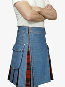 Blue Denim Cargo Kilt