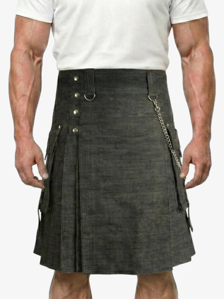Brown Denim Kilt