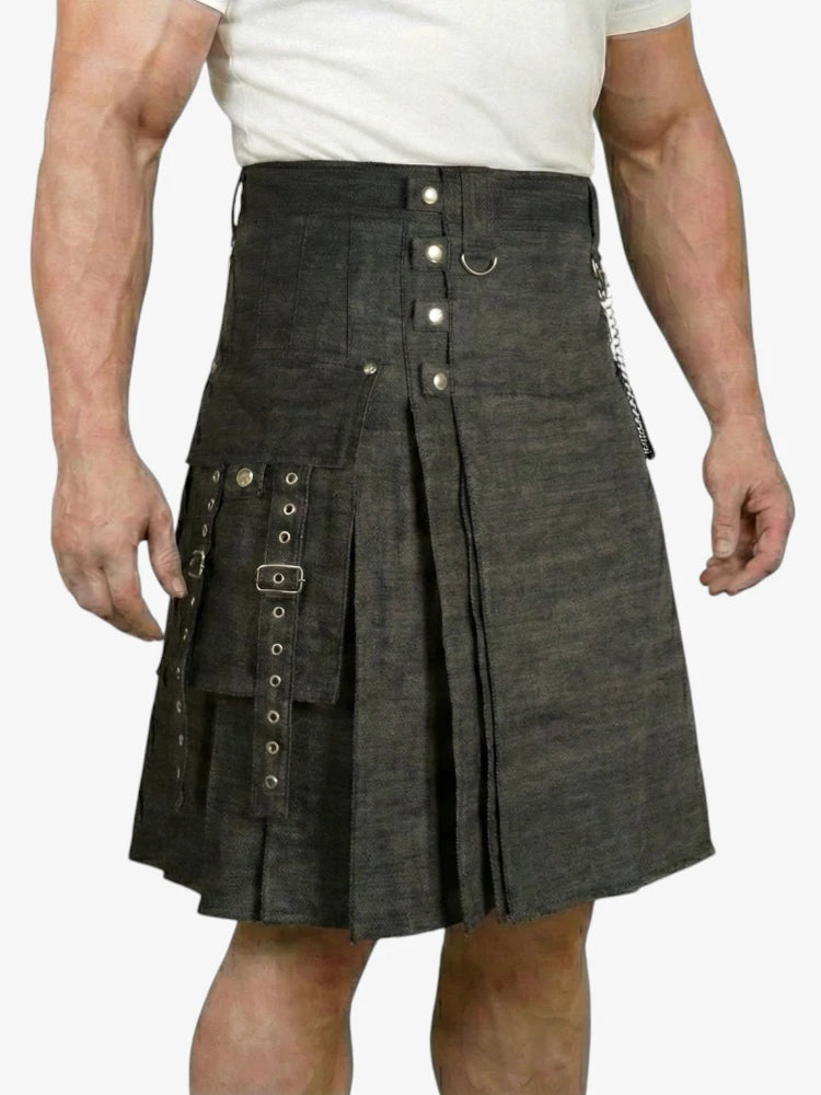 Brown Denim Kilt