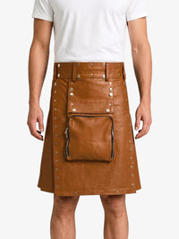 Brown Leather Utility Kilt