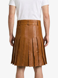 Brown Leather Utility Kilt Back