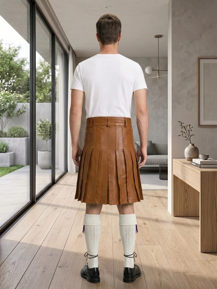 Brown Leather Utility Kilt