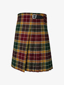 Plaid kilt with a belt on a white background