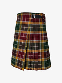 Plaid kilt with a belt on a white background