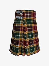 Plaid kilt with a belt on a white background