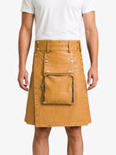 Camel Leather Utility Kilt 