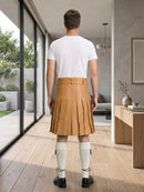 Camel Leather Utility Kilt Back Side