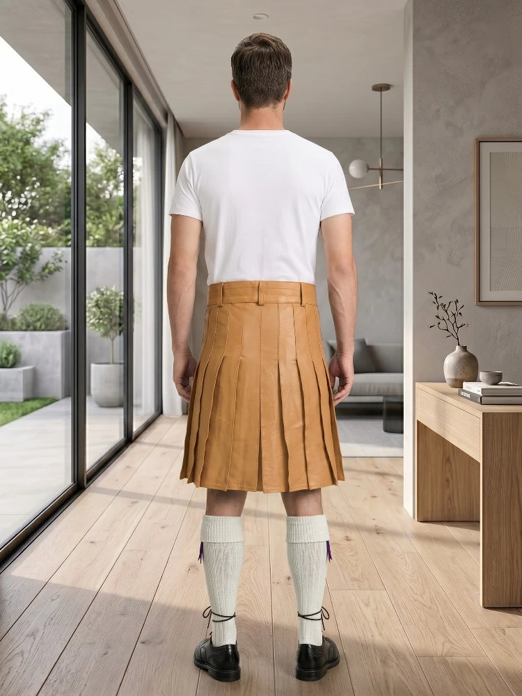Camel Leather Utility Kilt