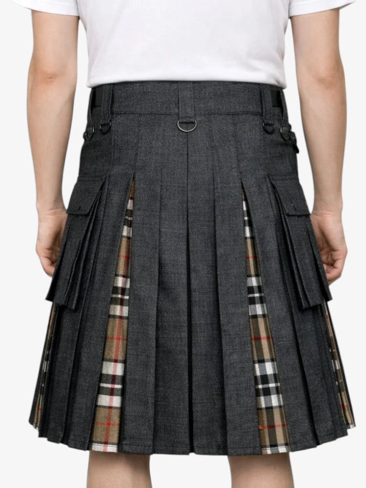 Campbell Tartan Black Denim Kilt
