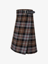 Plaid kilt with a belt on a white background