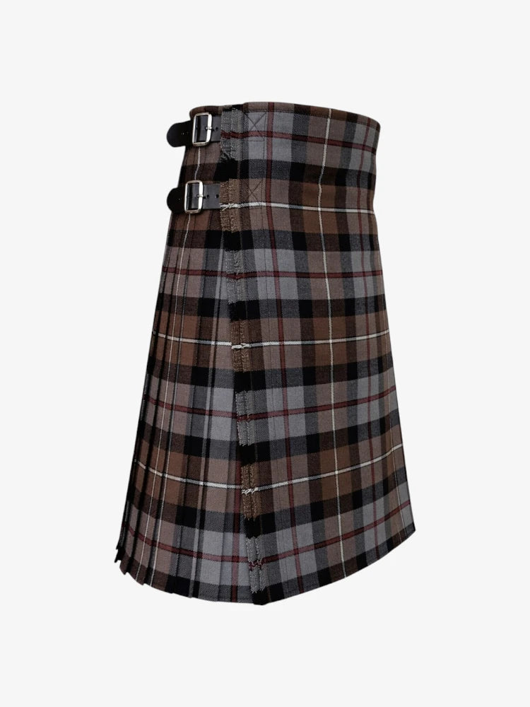 Plaid kilt with belt on a white background