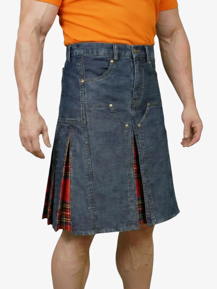 Casual Denim Fashion Kilt