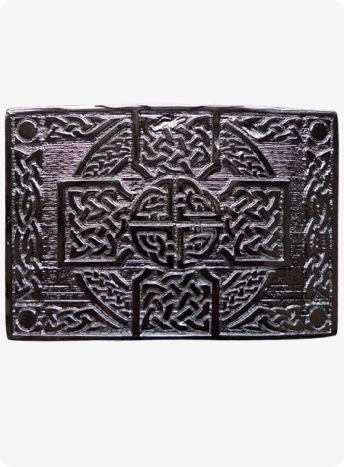 Custom Made Celtic Cross Knot Work Kilt Belt Buckle