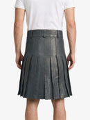 Charcoal Leather Utility Kilt Back