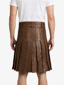 Chocolate Brown Leather Utility Kilt Back