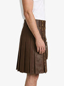 Chocolate Brown Leather Utility Kilt Right