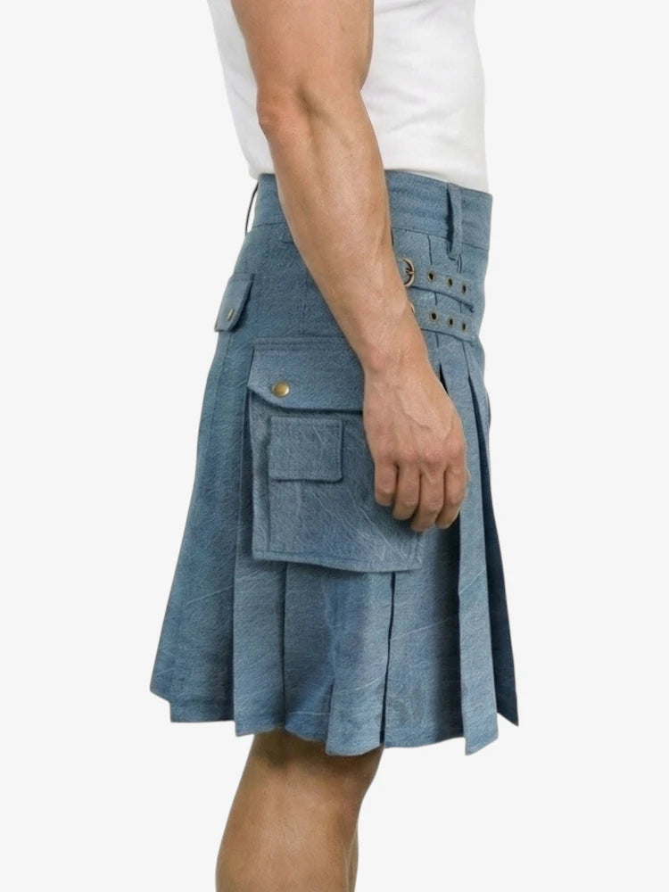 Classic Grey Denim Kilt