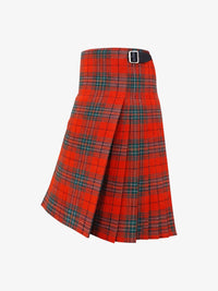 Red plaid kilt with a belt on a white background