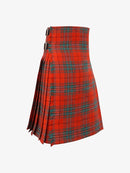 Red and green plaid kilt on a white background