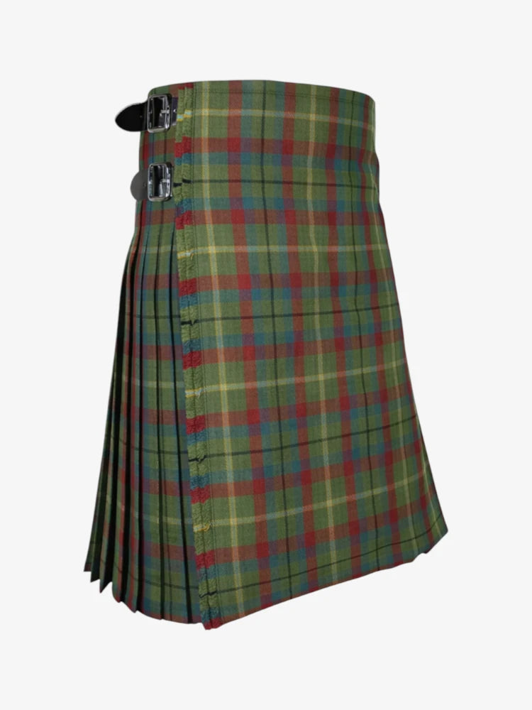 Plaid kilt right side with a belt on a white background