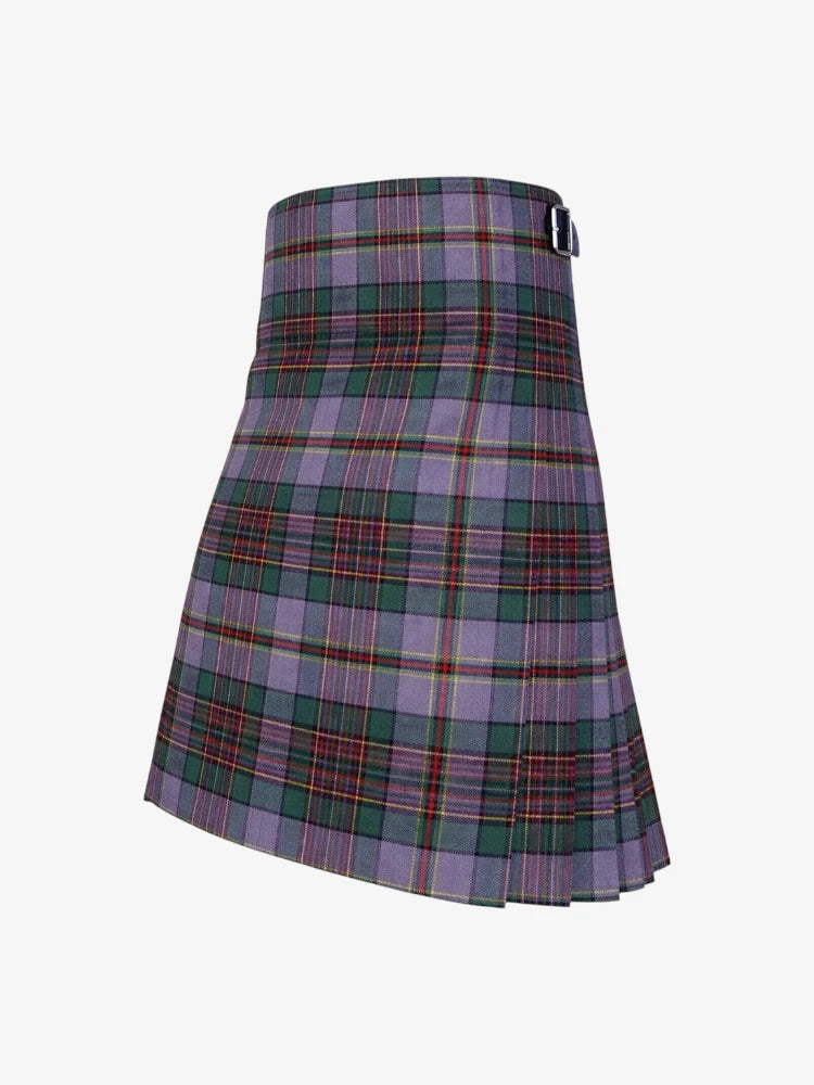 Plaid kilt with a belt on a white background