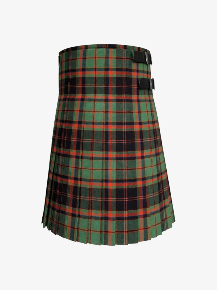Green plaid kilt on a white background