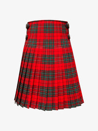 Red and green plaid kilt on a white background